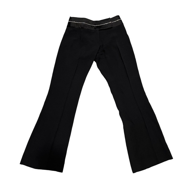 Karen Millen Black Rhinestone Crystal Embellished Waist Dress Pants size 4 - Picture 2 of 9